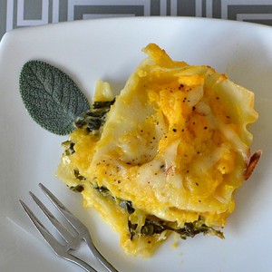 Smoky Lasagna Recipe with Butternut Squash, Spinach & Smoked Mozzarella cheese