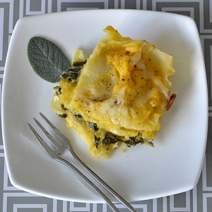 HOBNOBMAG vegetarian lasagna Butternut Squash, Spinach & Smoked Mozzarella