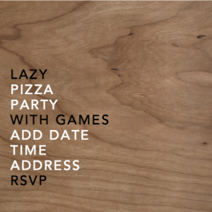 INVITATION lazy pizza party Invitation Let the Games Begin