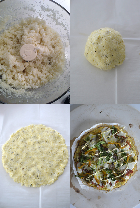 steps for creating a cauliflower crust for pizza