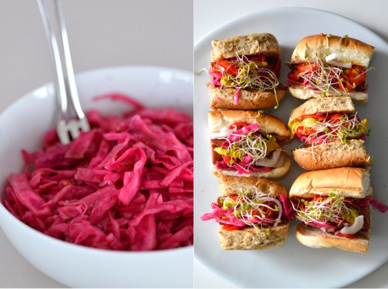 Healthy Hot Dog Topping Quick Pickled Cabbage