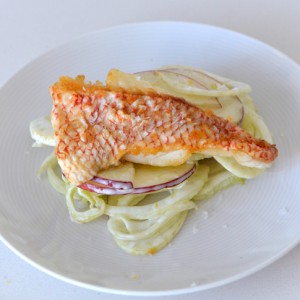 Red Snapper with Apple Fennel Slaw