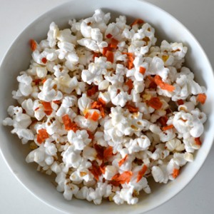 Popcorn with Turkey Pepperoni Bits