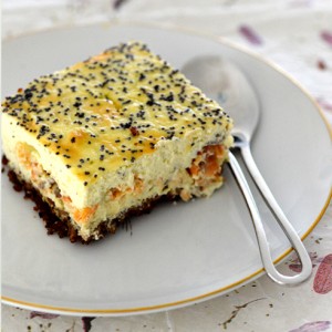 Healthy, Yet Decadent, Salmon Cheesecake with Poppy Seed Top