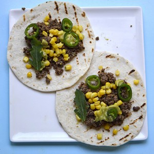 Taco Bar: CHIPOTLE-ONION Infused GROUND BEEF with Fresh Jalapeño and Corn
