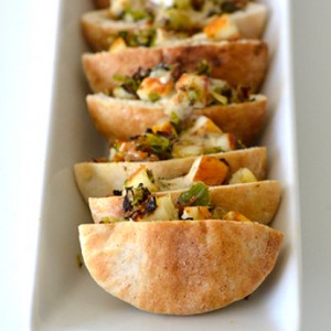 Caramelized Brussels Sprouts Canape: Stuffed Mini Pitas with Paneer