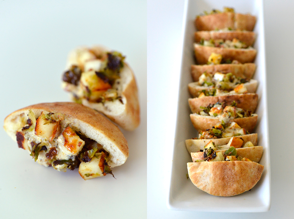 hobnobmag Paneer & Caramelized Brussels Sprouts Canape