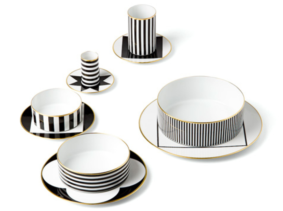 hobnobmag Upscale Party Accessories in Black & White dishes