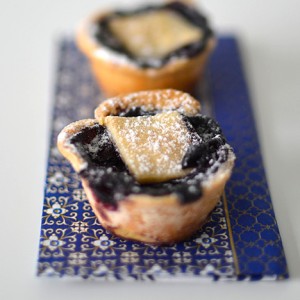 One-Bite Mini Pies with Blueberries, Lavender & Hibiscus