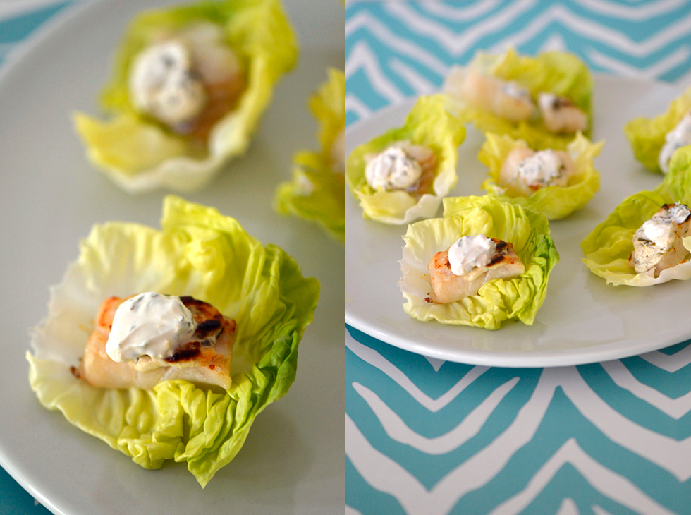 hobnobmag Party Food for a Scorcher Cod with Zesty Greek Yogurt in Lettuce Wraps