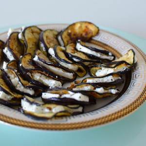 Grilled Eggplant Slices Stuffed with Herbed Feta