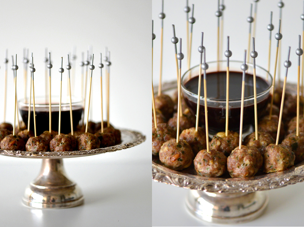 HOBNOBMAG Recipe Beef and Veal Meatballs & Port Reduction