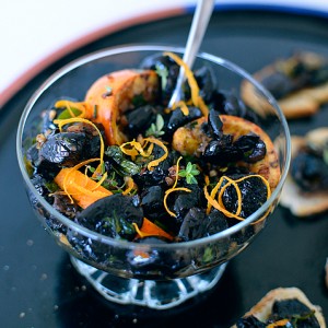 Marinated Black Olive Bruschetta