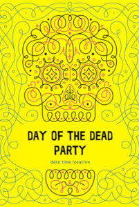Invitation to the Day of the Dead party Invitation Get the Gang Together for a Joining of Kindred Spirits