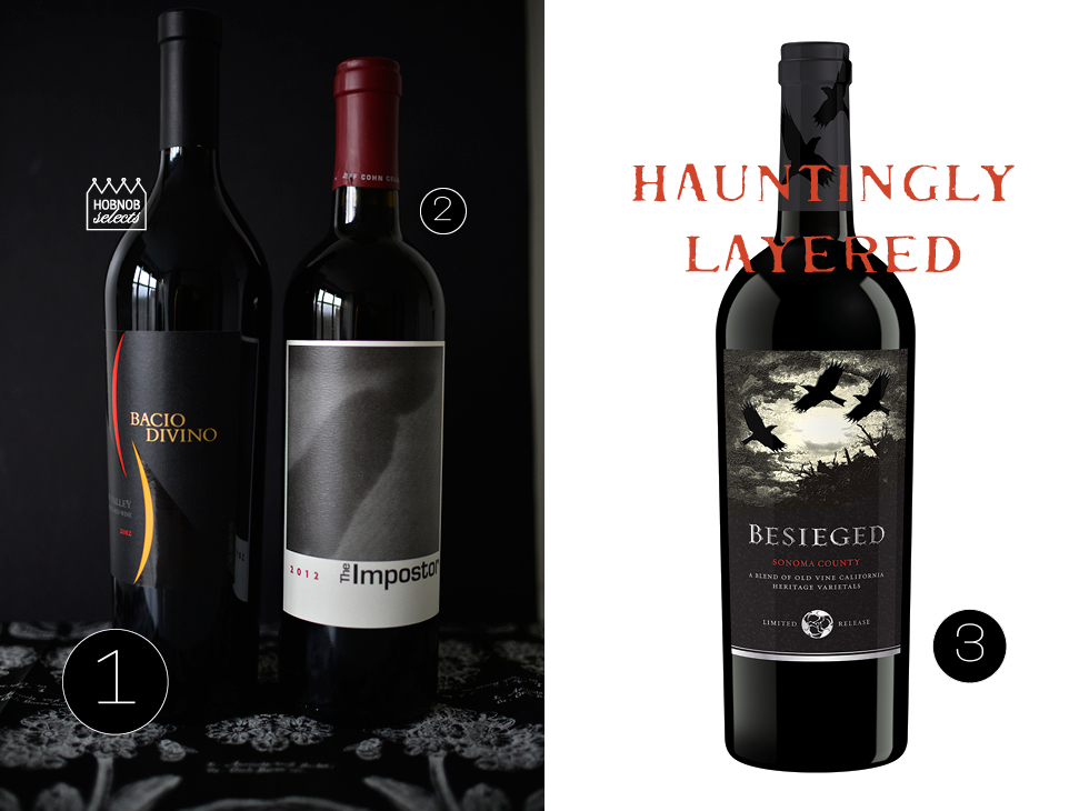 hobnobmag Red Wine with Spooky Labels