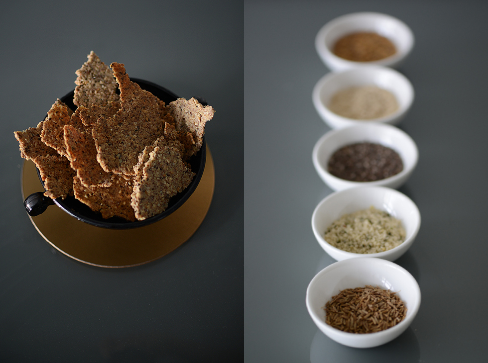 hobnobmag. recipe Crunchy Cumin Spiced Crackers with Mixed Seeds