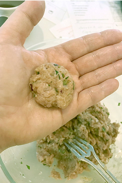 hobnobmag recipe Turkey Patties Topped with Cucumber Basil Pesto